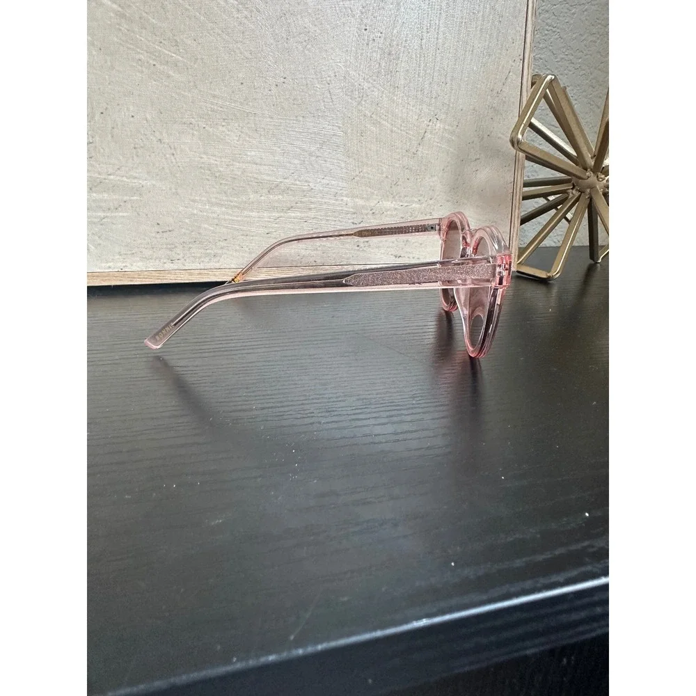 Bonnie Clyde Hill Sunglasses Pink Translucent Round Frame 50 22 145